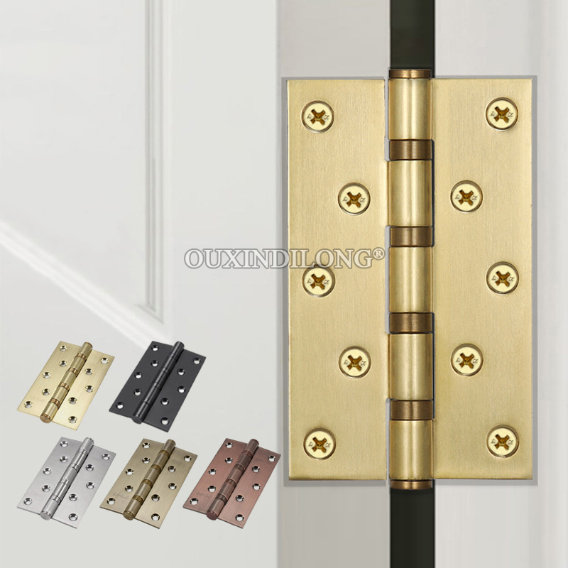 Brand Hardware Furniture - Gloednieuwe 3-delige 5-inch roestvrijstalen deurscharnieren, verdikt,