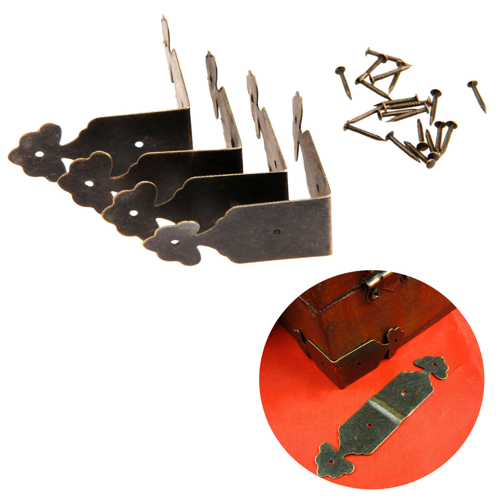 Furniture Hardware For Legs - 4 Stuks Decoratieve Hoekbeschermers Ijzer Bloem