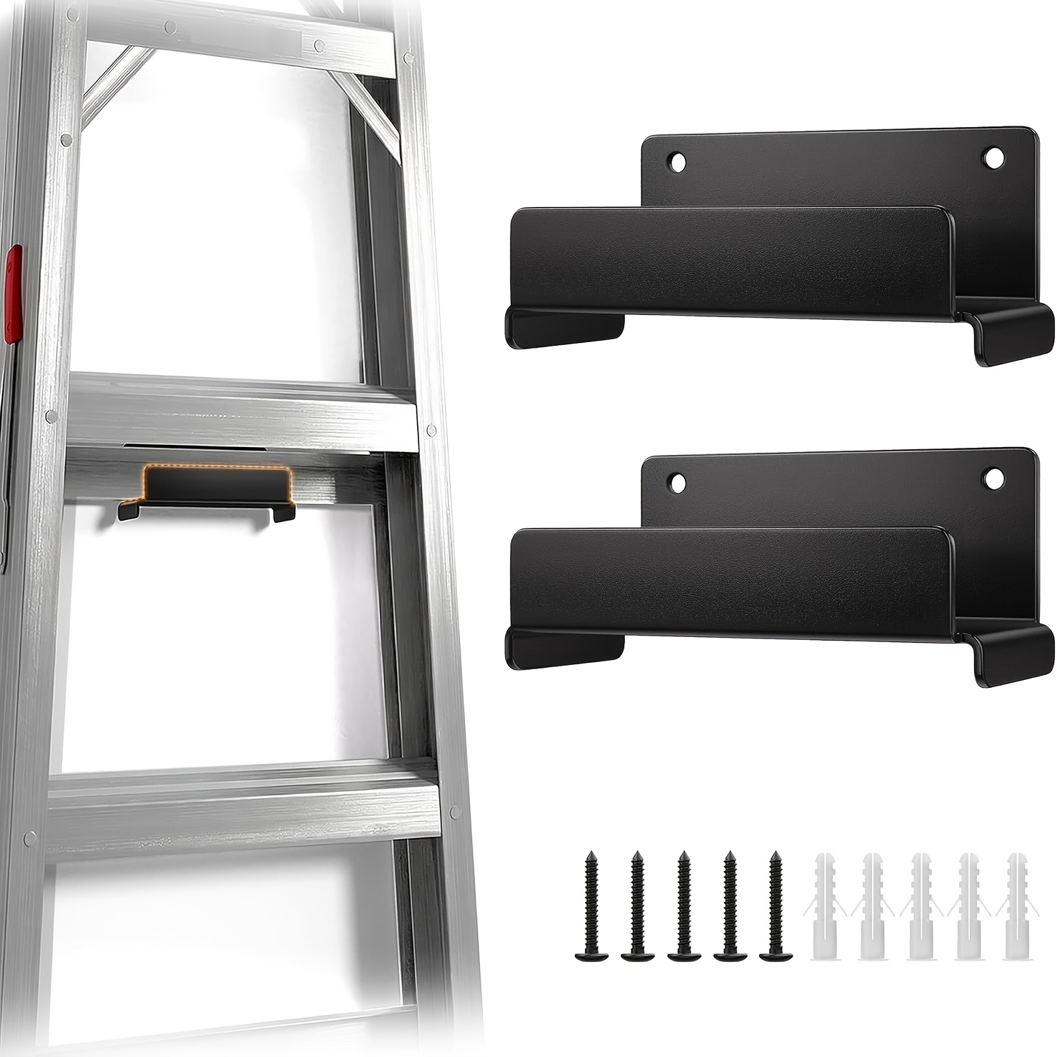 Furniture Hook Hardware - Garagewandladderaanhanger, zwaarbelastbaar wandmontage-opbergrek voor trap- en