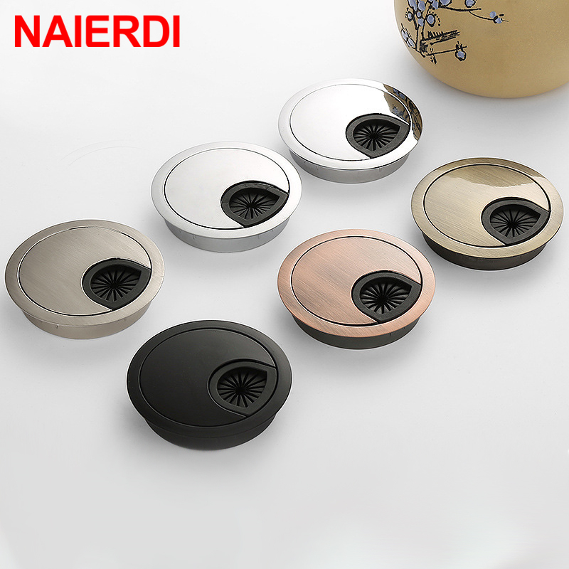 Furniture Hardware Outlet - NAIERDI Zinklegering Bureau Draadgat Cover Basis